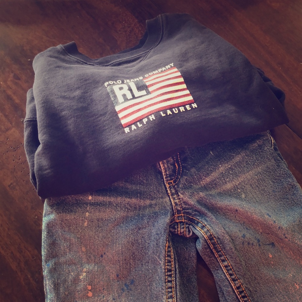 Toddler outfit with sweater and jeans